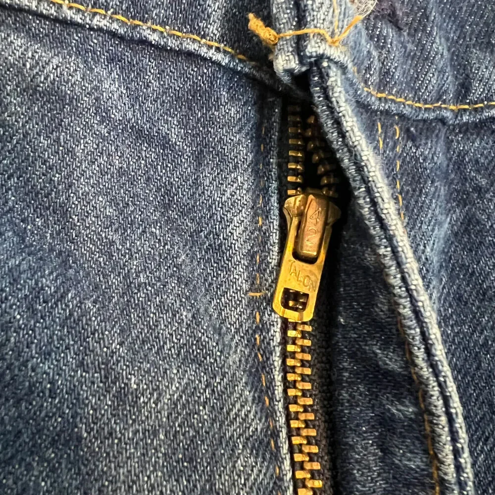 VTG Levis Jeans Mens 42x32 Dark Wash 20505 0217 USA Talon Zipper 80s‎ Orange Tab